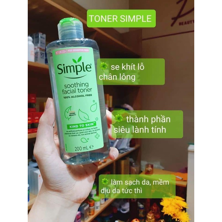 Nước hoa hồng Simple, Toner Simple Kind To Skin Soothing Facial 150ml