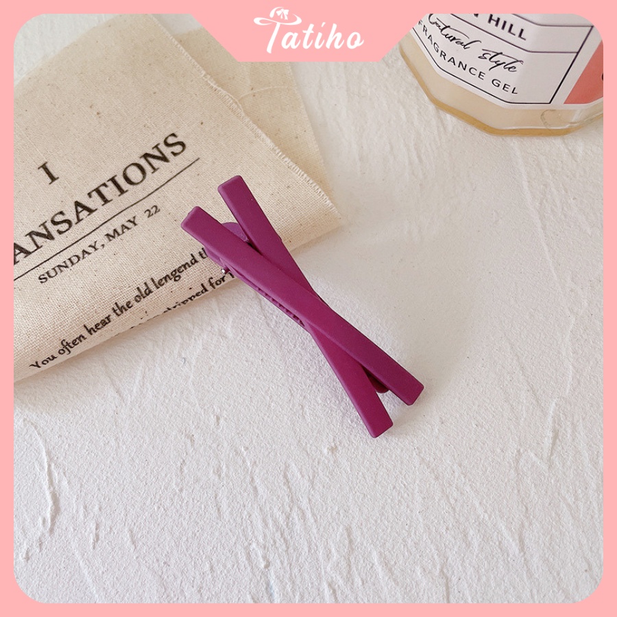 Kẹp Tóc Mái  Chữ X Trơn Nhiều Màu Phong Cách Hàn Quốc - Tatiho - Mã KT011