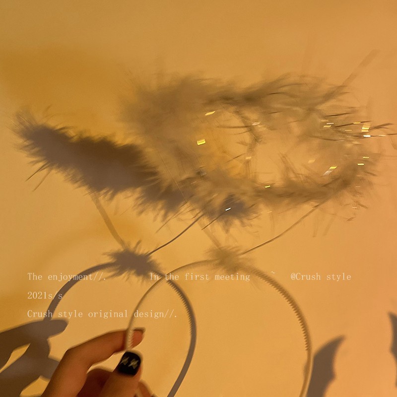 Halloween White Angel Wings Headband Devil Headwear Female Cute Super Fairy Festival Hairpin Feather Hair Accessories
