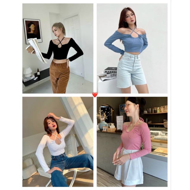 [BÁN CHẠY] ÁO THUN BODY CROPTOP ĐAN DÂY XINH BG1411202