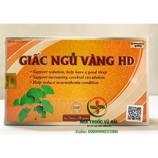 Viên uống ngủ ngon thảo dược Giấc Ngủ Vàng HD (Hồng) giảm stress mất ngủ - Hộp 30 viên