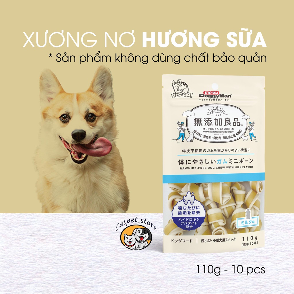 Bánh thưởng cho chó, bánh thưởng xương nơ vị sữa cho chó DOGGY MAN [THỨC ĂN CHO CHÓ]