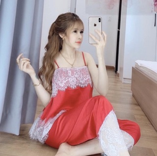 SET BỘ NGỦ 2 DÂY SATIN LỤA PHỐI REN CAO CẤP