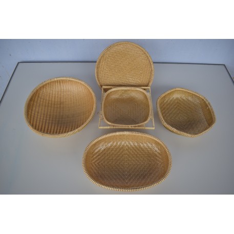 [Mây tre Bao La Huế] Rổ đựng rau, trái cây,... Bằng Mây Tre đường kính 23cm cao 7cm