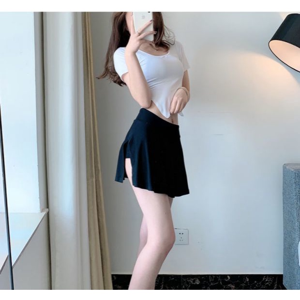 [Llinin] Chân Váy Ngắn Thể Thao Lưng Cao Tôn Dáng Phong Cách Âu Mỹ Mới