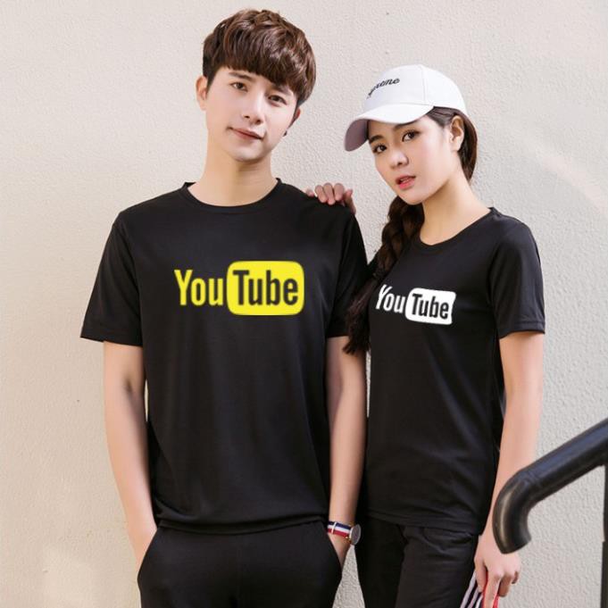 Áo phông tay lỡ unisex basic tee Youtube Áo thun oversize Unisex nam nữ form rộng kiểu dáng Hàn quốc Đẹp *