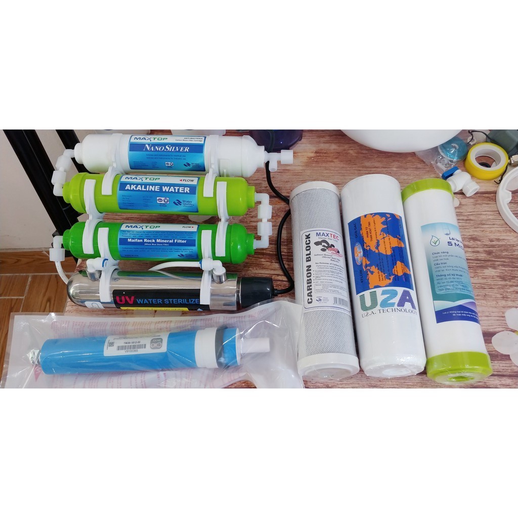 Combo 9 cấp lọc nước máy Ro có đèn UV và màng RO