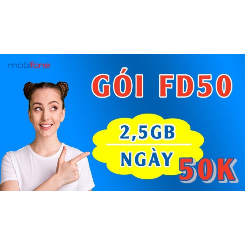 SIM 4G [FD50]  MOBI DATA KHỦNG- GIÁ SIÊU RẺ CHỈ 50K/THÁNG TẶNG DÙNG THÁNG ĐẦU