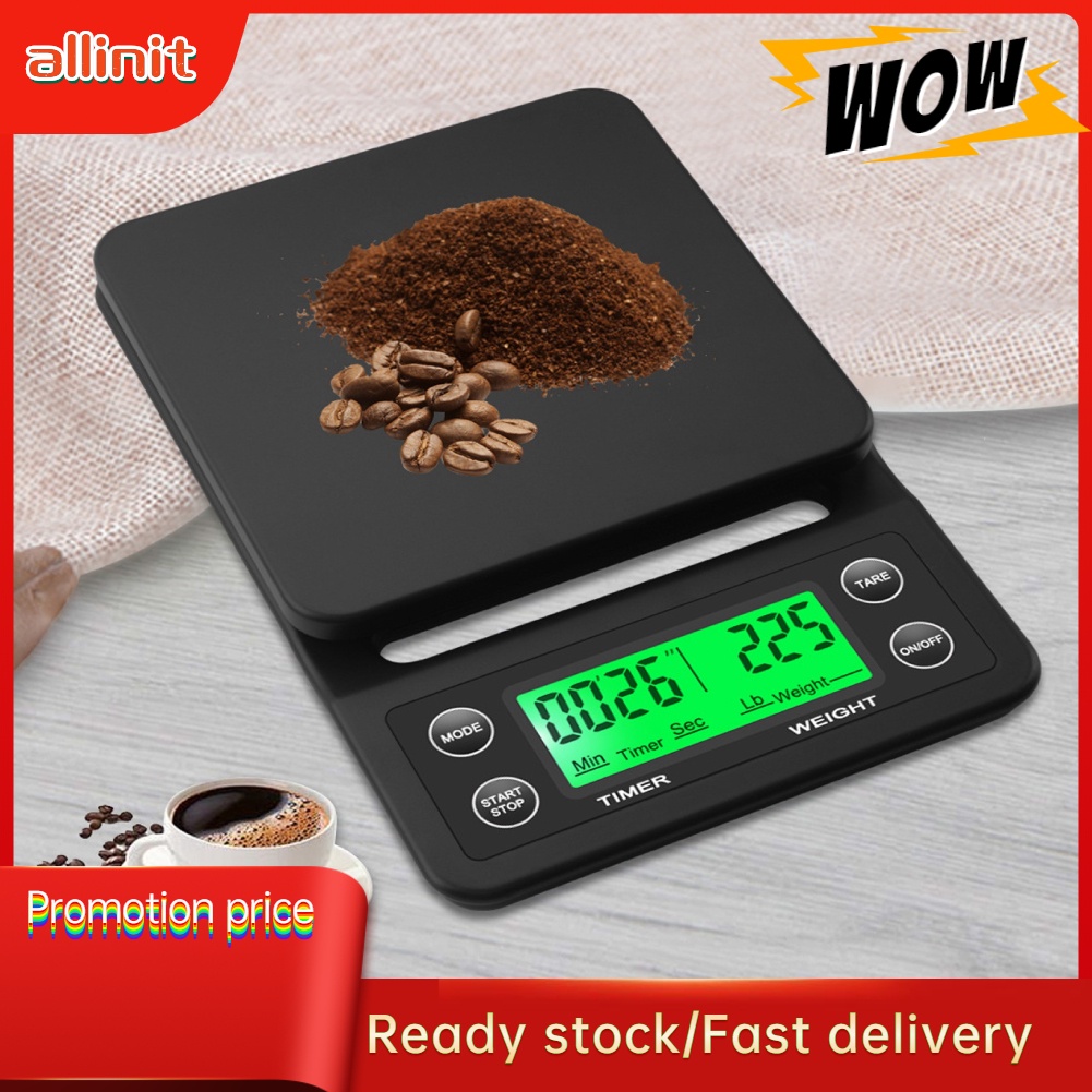 【Hàng Sẵn】ALLINIT Cân Điện Tử Đo Lượng Cà Phê Với Màn Hình Lcd 4 Mức Độ Khác Nhau Cân Tiểu Ly Điện Tử Độ Chính Xác- Chính Hãng Cân điện tử chính xác dùng trong pha chế Cân điện tử dùng pha chế cà phê đồ uống
