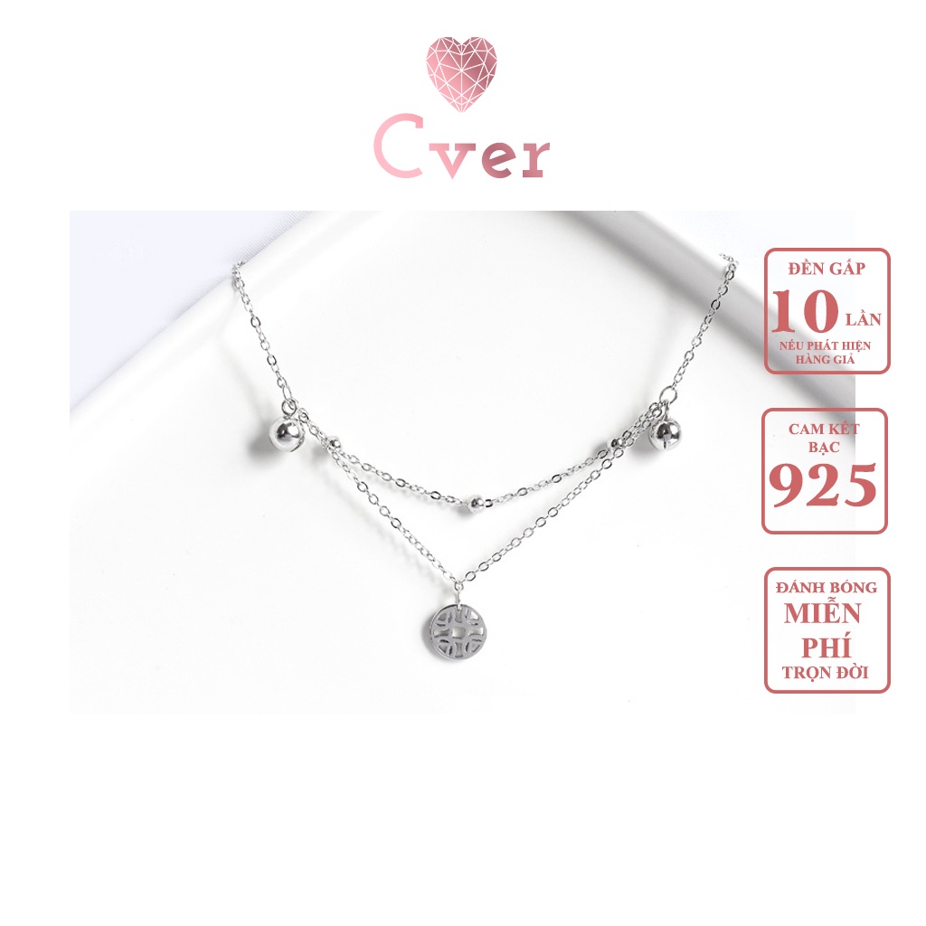 Lắc chân bạc Cver Silver S925 phong cách dân tộc phối đồng xu may mắn LC-B94
