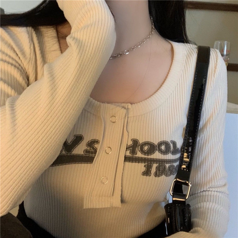 Áo Thun Tay Dài Màu Trơn Thời Trang Mùa Đông Cho Nữ