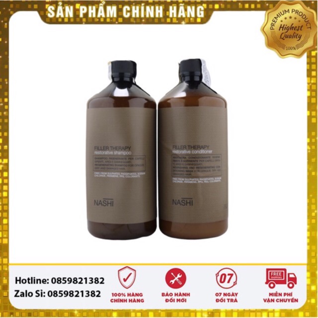 Bộ Dầu Gội Xả dành cho tóc khô hư tổn NASHI ARGAN FILLER THERAPY CHÍNH HÃNG