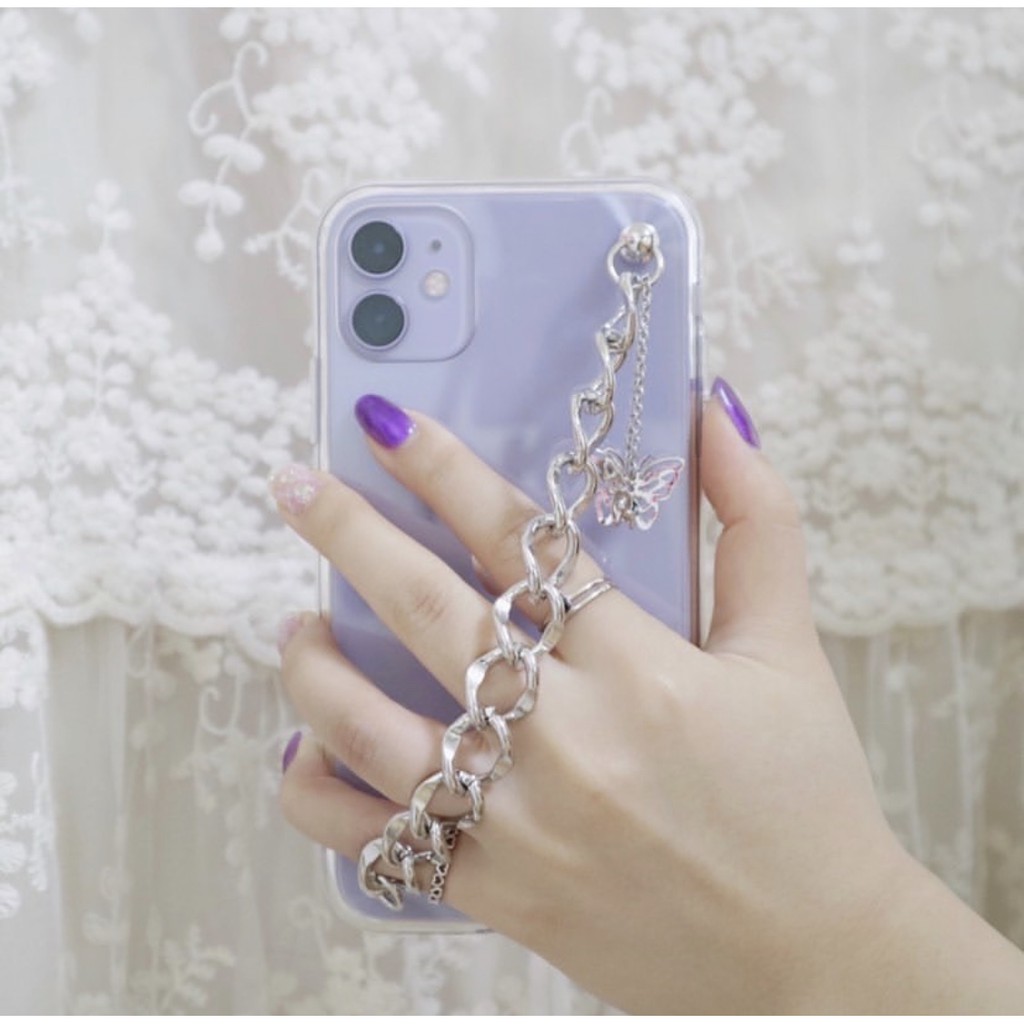 Butterfly Ốp Tpu Có Dây Đeo Trang Trí Hình Bướm Thời Trang Cho13 pro max  Iphone7 7 Plus8 8plus Xr X / Xs Xs Max 11 11 Pro 11 Pro Max 12 pro max