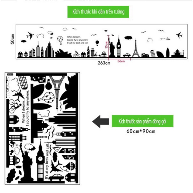 Decal dán tường thành phố New York | BigBuy360 - bigbuy360.vn