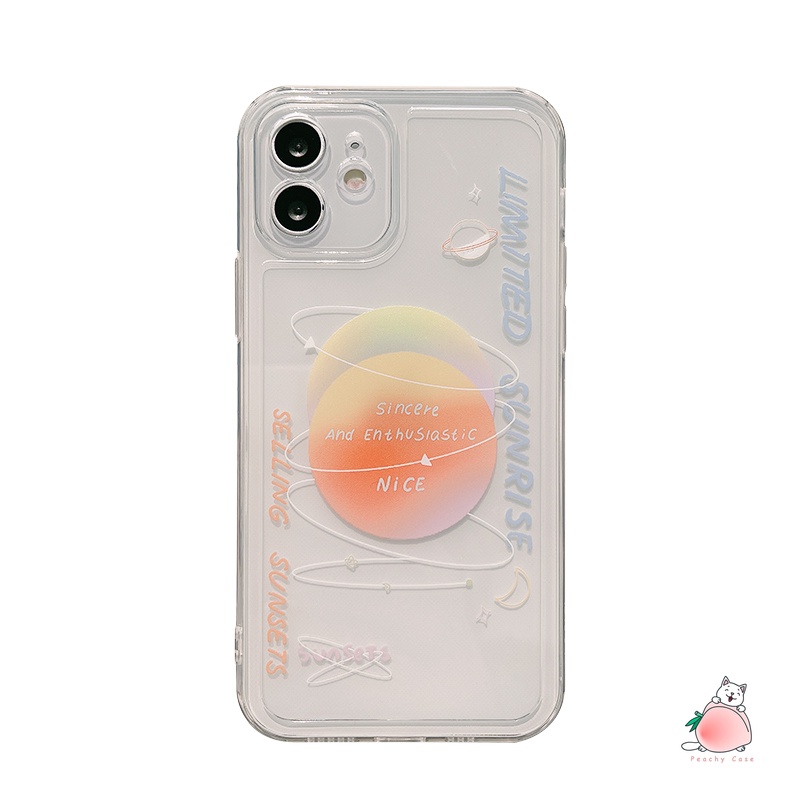 Ốp điện thoại TPU mềm trong suốt in hình hành tinh mặt trăng cho iPhone 13 11 12 Pro Max X Xs Max Xr 7 8 Plus