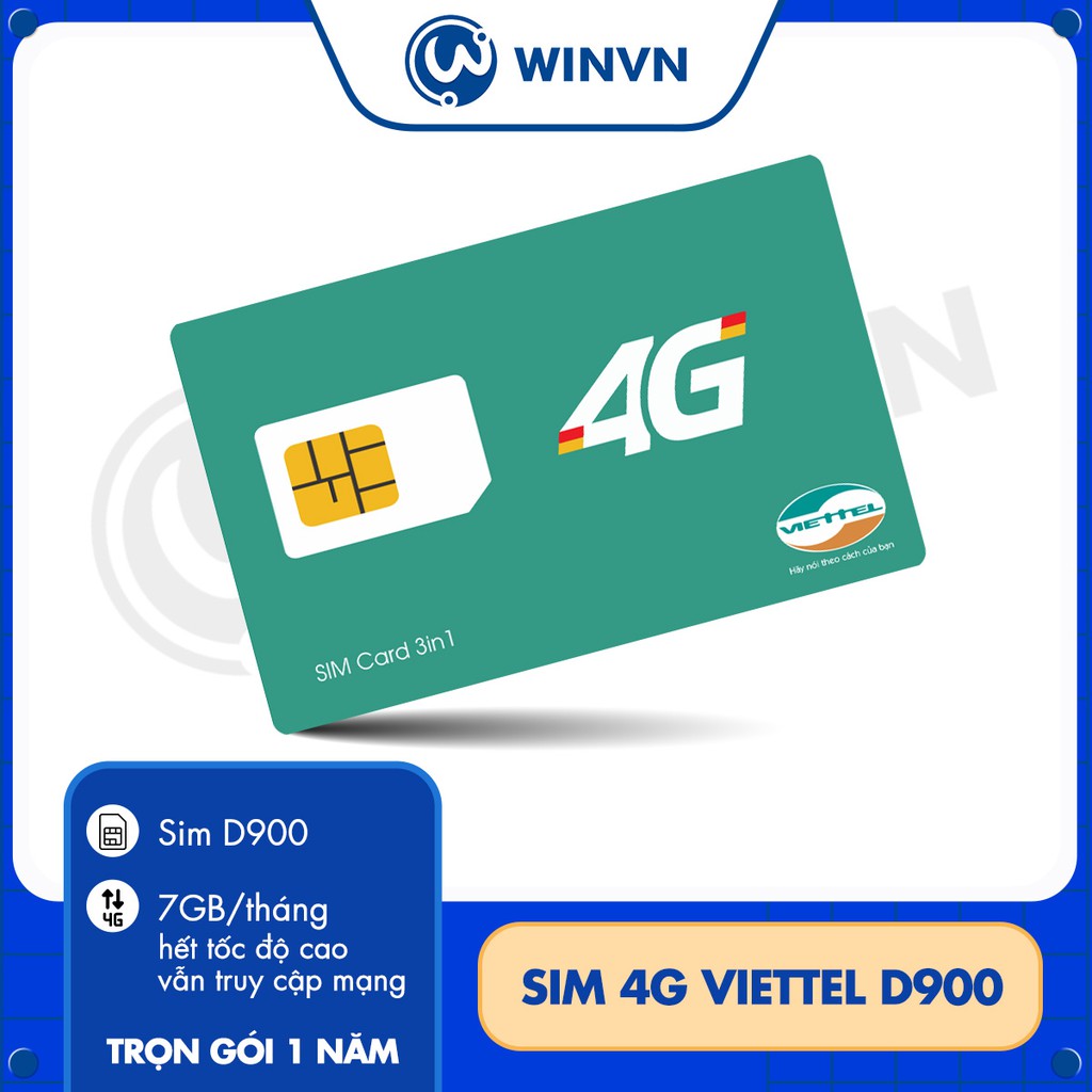 SIM 4G VIETTEL D500 D900 trọn gói 1 năm không nạp tiền từ WINVN