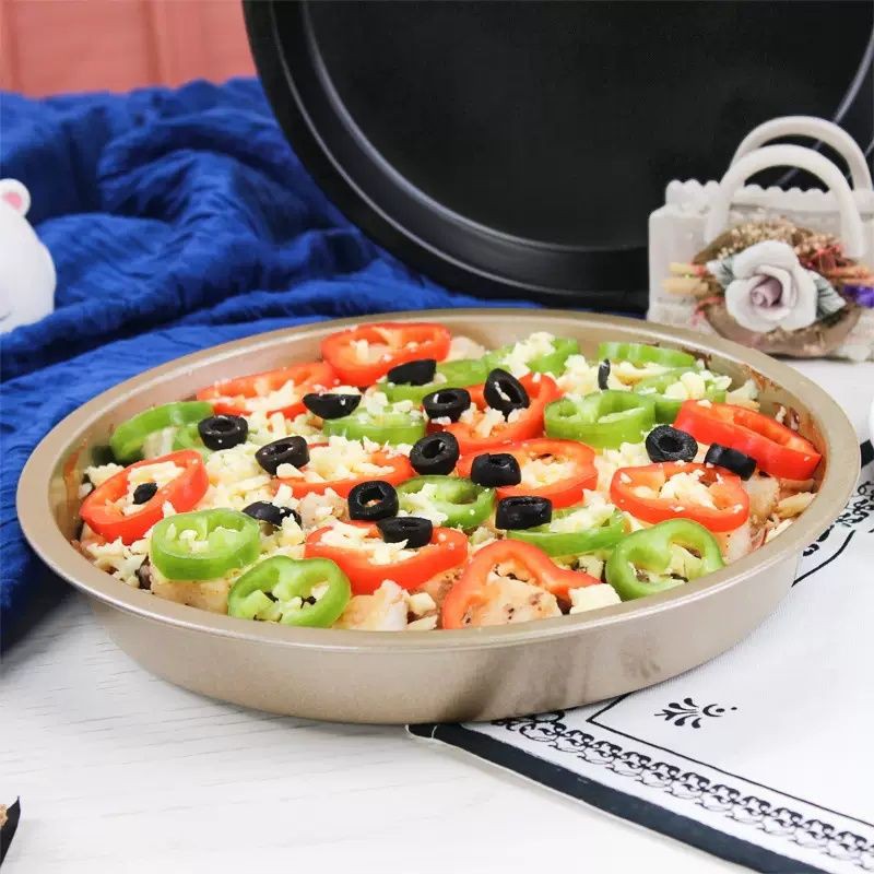 Khuôn Pizza chống dính đen vàng 16/20/23cm