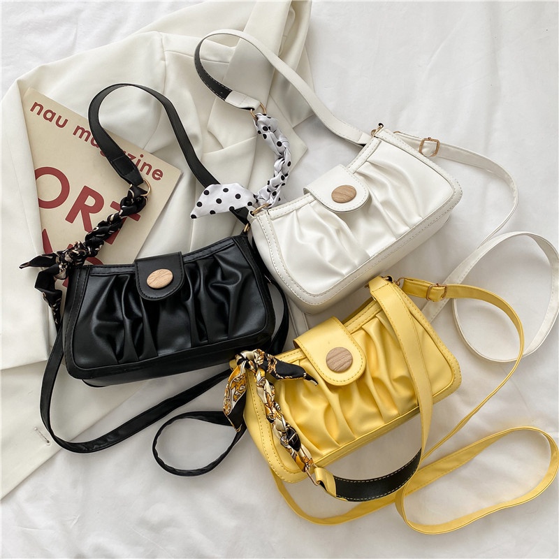 Túi Xách Đeo Vai / Đeo Dưới Cánh Tay Bằng Lụa Xếp Ly Đơn Giản Thời Trang