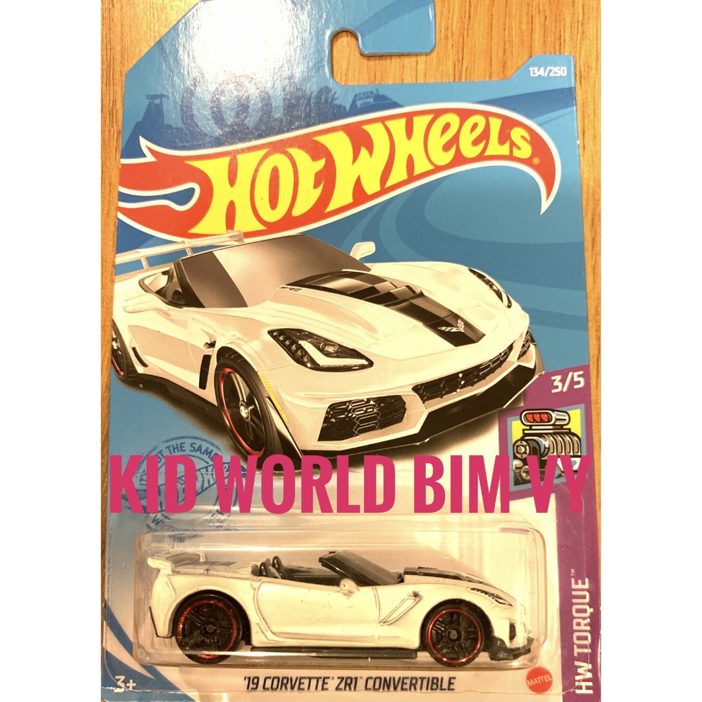 Xe mô hình Hot Wheels basic '19 Corvette ZR1 Convertible GHF01.