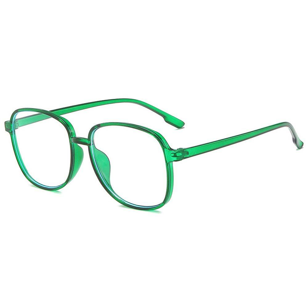 Mắt Kính Gọng Vuông Tròng Lục Giác Màu Đen Chống Bức Xạ Phong Cách Hàn Quốc Cho Nữ