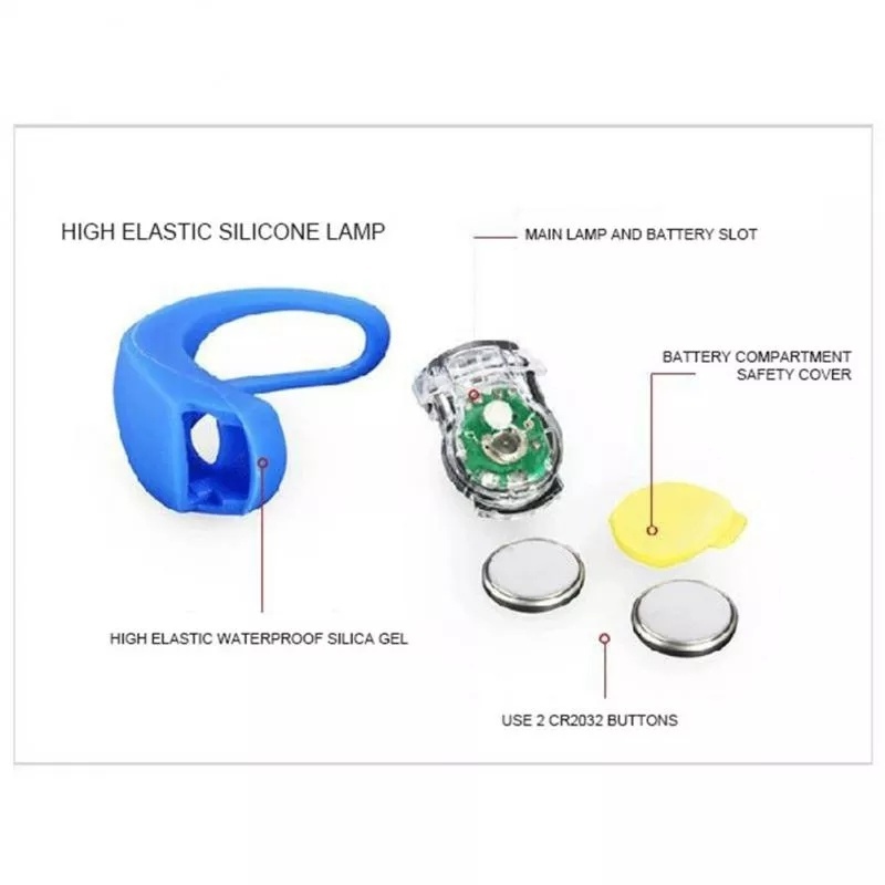 Đèn LED Silicone Cảnh Báo An Toàn Gắn Phía Trước/Sau Xe Đạp Chống Nước