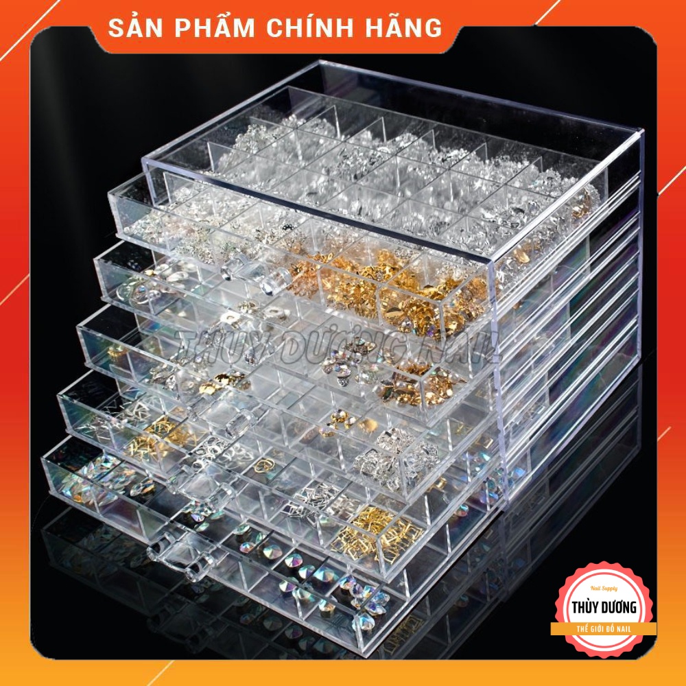 Khay mica đựng charm, đá 5 tầng, 120 ô kích thước 21.5cm x 14.5cm x 15cm