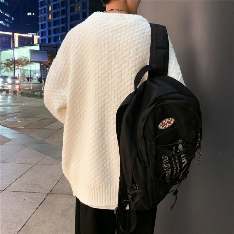 Áo sweater dệt kim xoắn dáng rộng phong cách Hàn Quốc thời trang thu đông cho nam