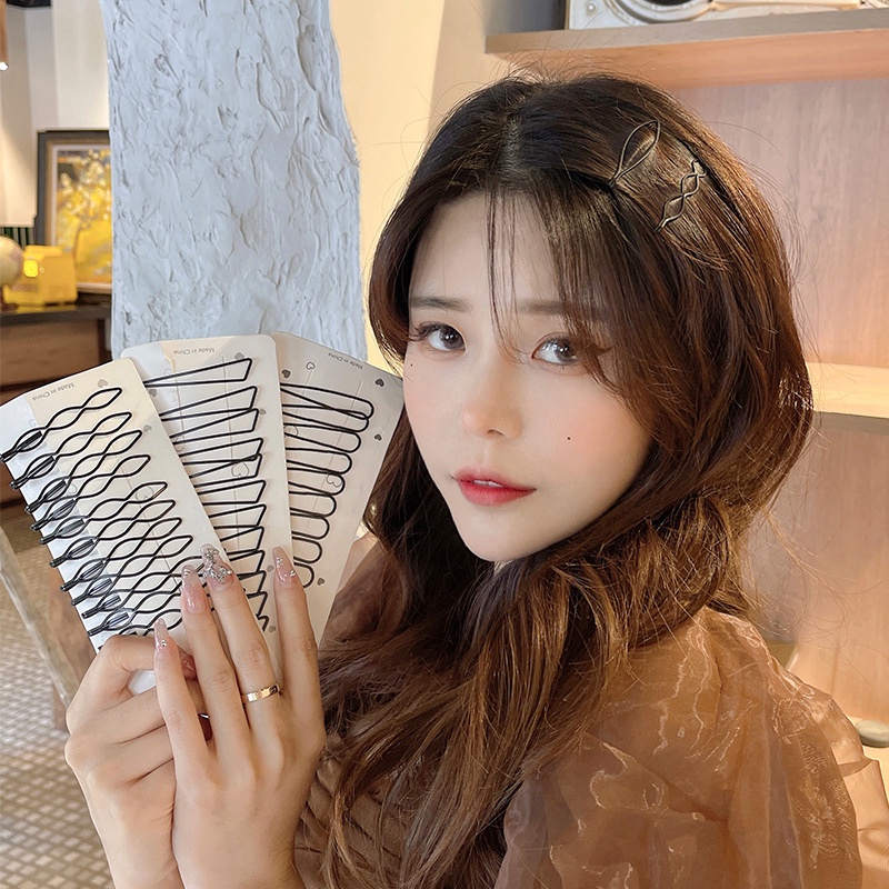 Set 12 Kẹp Tóc Màu Đen Đơn Giản Thời Trang Cho Nữ