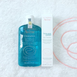 Bộ chăm sóc da mụn Avene Cleanance gel + Triacneal expert