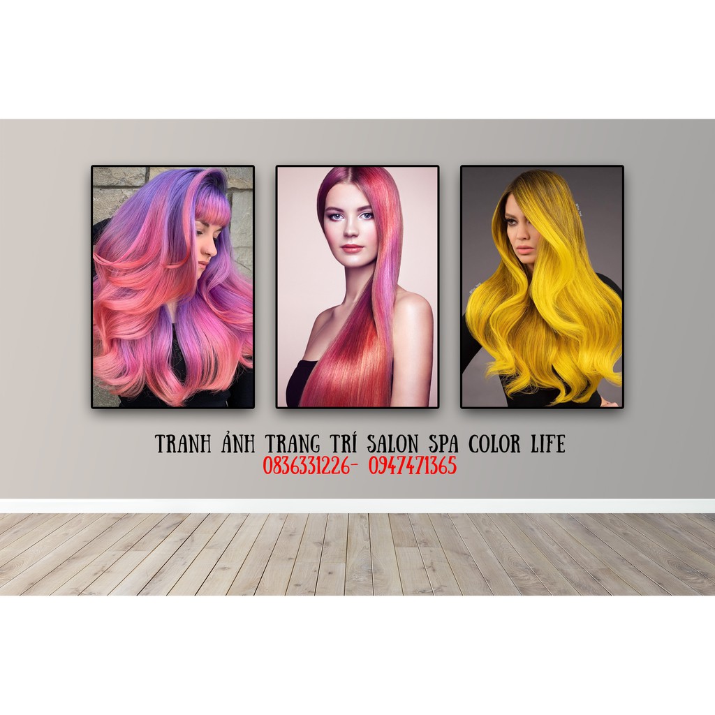 TRANH TÓC NỮ DÁN TREO TƯỜNG CHO TIỆM SALON TÓC  GIÁ XƯỞNG TRANG TRÍ QUÁN TÓC ĐẸP K33 COLORLIFE | BigBuy360 - bigbuy360.vn