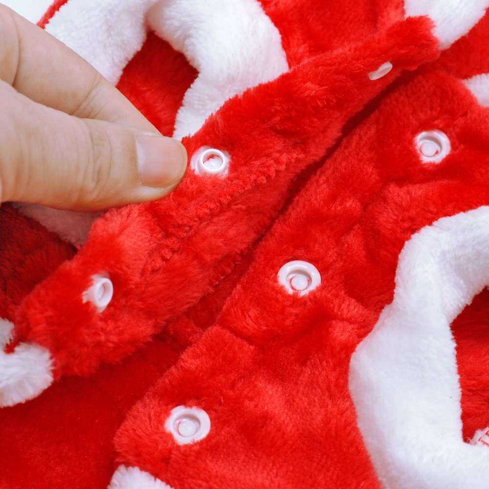 Áo lông cừu giữ ấm mùa đông màu đỏ phong cách giáng sinh dành cho thú cưng