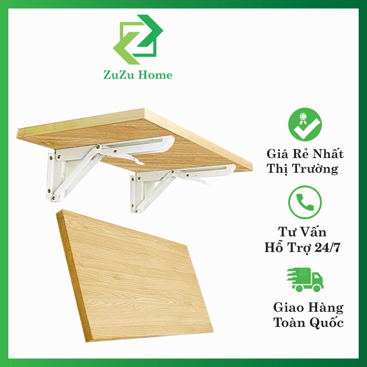 Bàn học, bàn làm việc gấp gọn treo tường ZuZu Home có bản lề gắn tường đa năng, gọn nhẹ, tiết kiệm diện tích