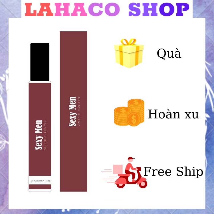 Tinh dầu nước hoa nam chính hãng giá rẻ thơm lâu mini Sexy Men dầu thơm Pháp Lahaco Shop