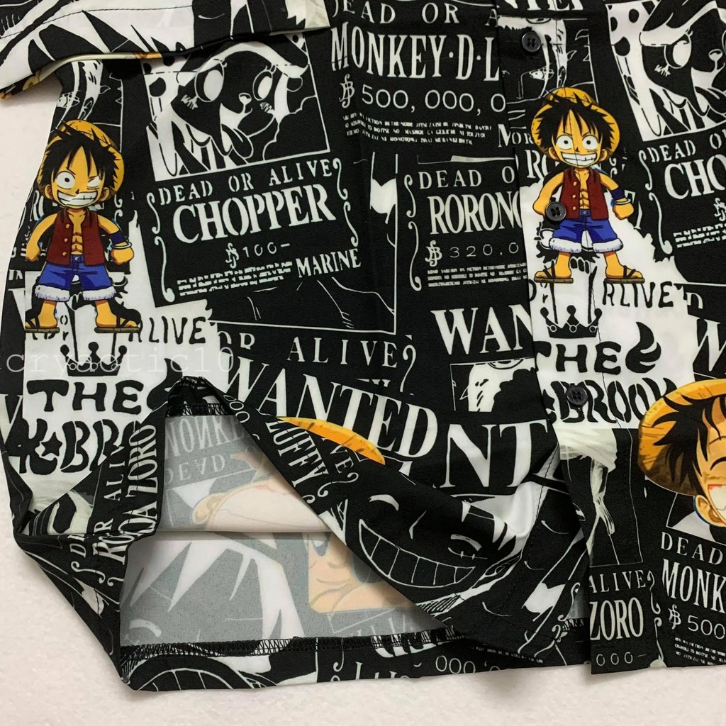 Áo sơ mi lụa One Piece Luffy Đảo Hải Tặc unisex cryaotic10
