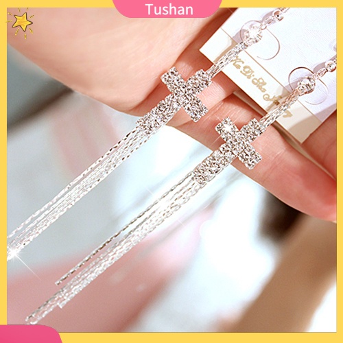 Khuyên tai hình chuông / thánh giá đính đá thời trang cho nữ