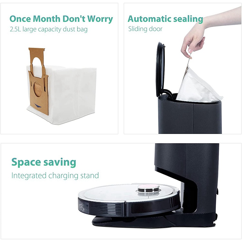 Bộ 10 Túi Đựng Bụi Dùng Một Lần Cho robot Hút Bụi ecovacs deebot t8 aivi t8 t9 n8 dx93 Dx96