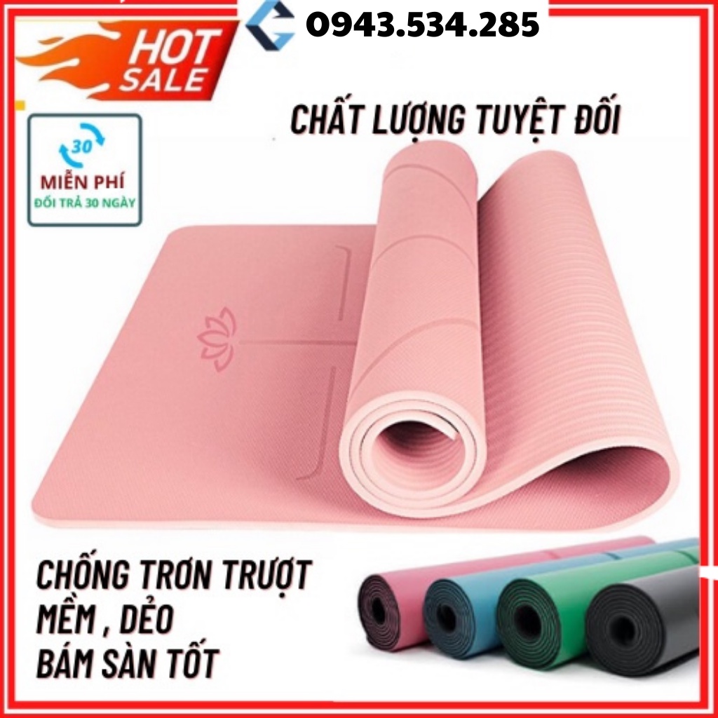 Thảm tập Yoga 2 lớp chất liệu TPE, dễ vệ sinh, chống trượt