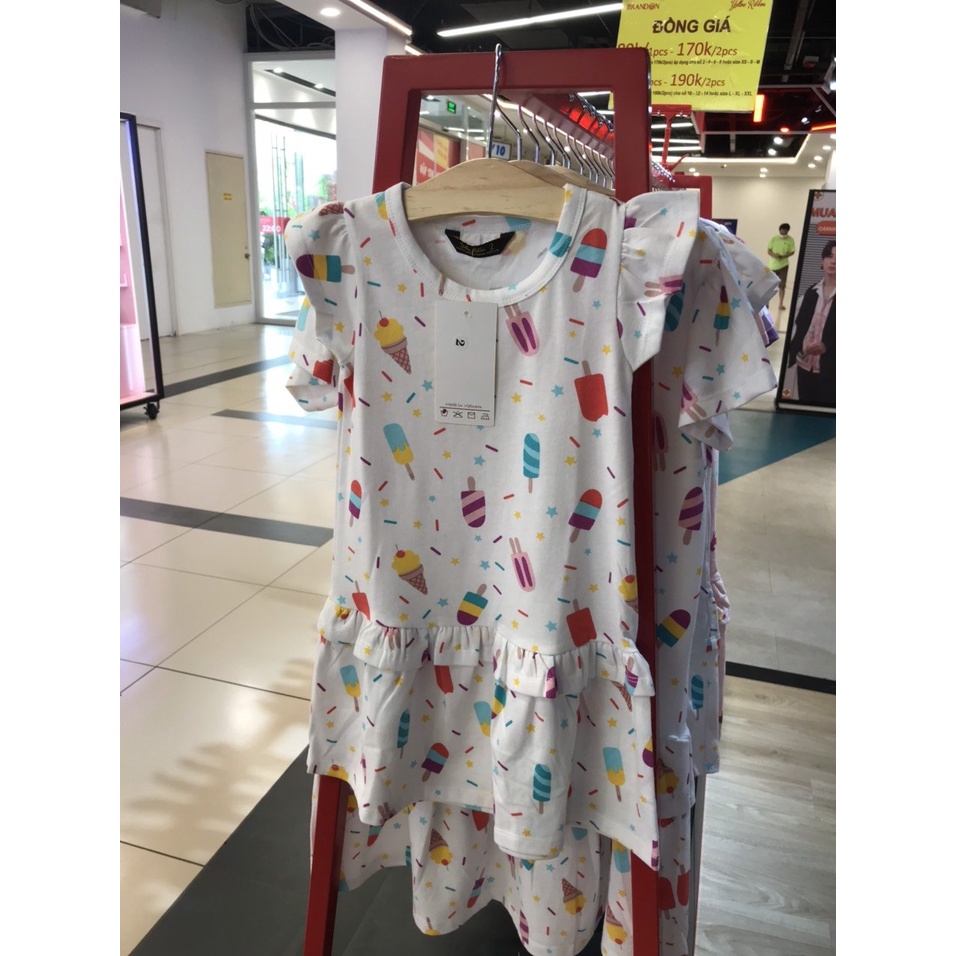 Váy, đầm bé gái chất cotton thoáng mát nhiều hoạt tiết dễ thương Que kem - GD050701TQK