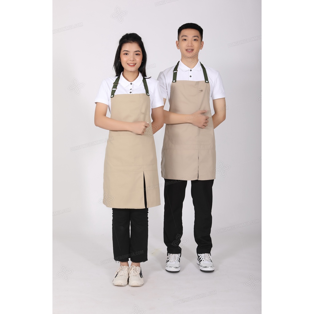 Tạp dề đẹp kaki cao cấp - Tạp dề pha chế Tạp dề cafe Tạp dề phục vụ