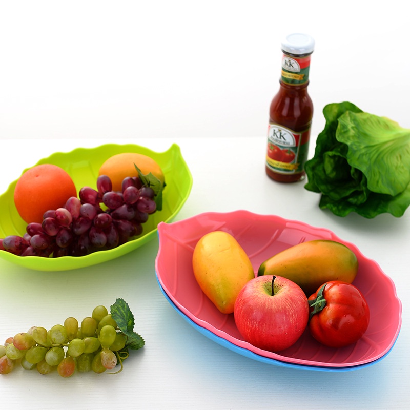 Đĩa nhựa Việt Nhật đựng đồ ăn, trái cây - Đĩa đựng bánh kẹo hình chiếc lá 1241/1242 (DHL03)