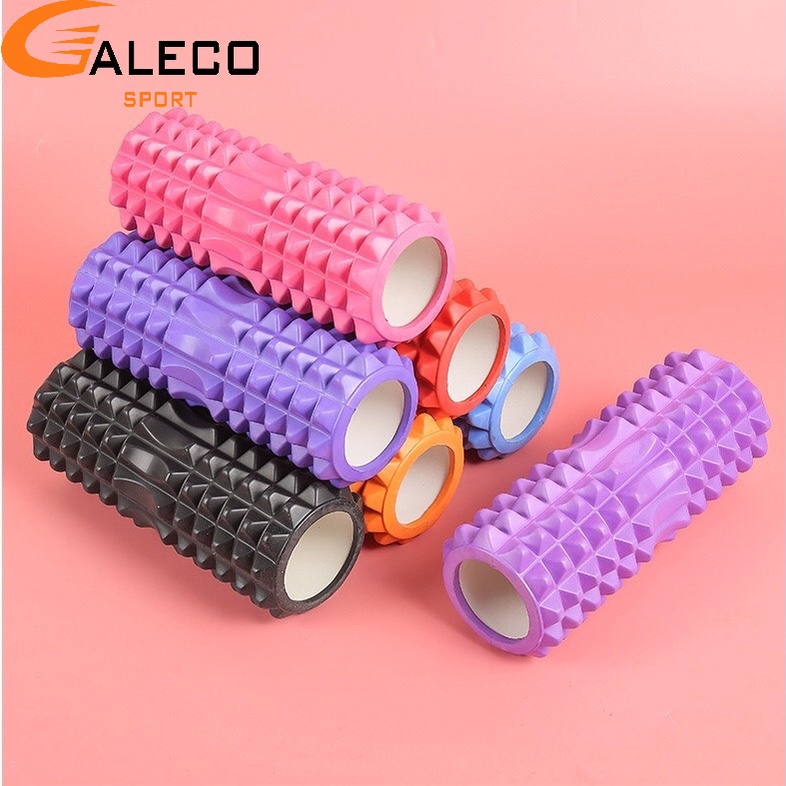 Con Lăn Massage Chân, Tay, Lưng Foam Roller 33 cm x 14 cm Gai Nhọn, Ống Lăn Giãn Cơ Yoga