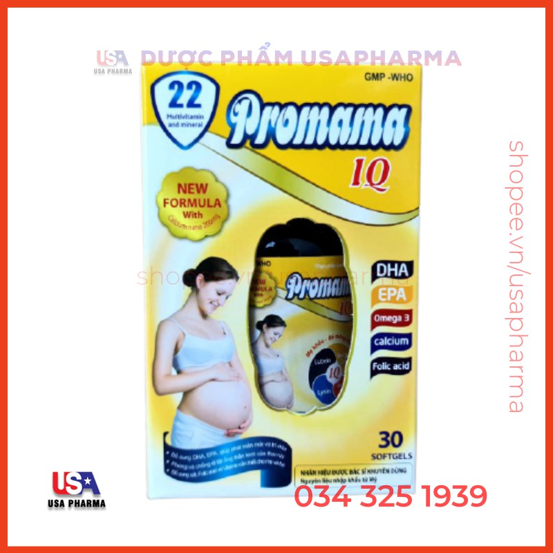 Promama IQ bổ sung vitamin cho mẹ bầu - Hộp 30 viên