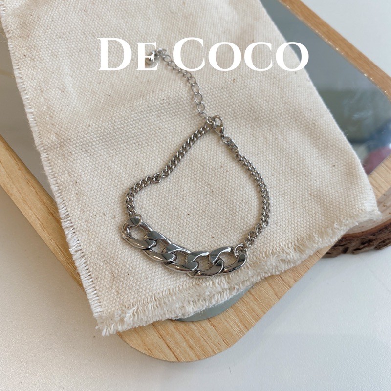 [Mã FASTGRET4 giảm 10% đơn 99K] Vòng tay xích bạc Bully bracelet De coco decoco.accessories