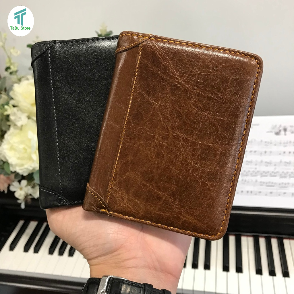 Ví Nam  Dáng Đứng  Da Bò Thật Đốt Không Cháy LT84  Có Khe Để Thẻ Nhớ, Ngăn Khóa Tiện Dụng