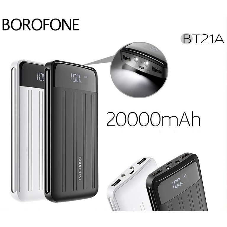 (Chính Hãng) Pin Sạc Dự Phòng BOROFONE BT21A,Dung Lượng 20000mAh, Có Màn LCD Giá Tốt 1 Đổi 1 .