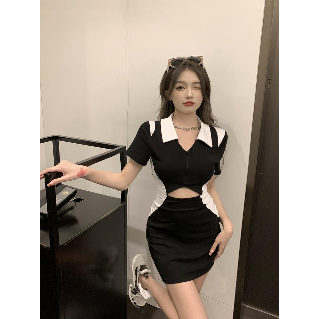 Đầm Ngắn Lưng Cao Hở Vai Thời Trang Quyến Rũ Cho Nữ