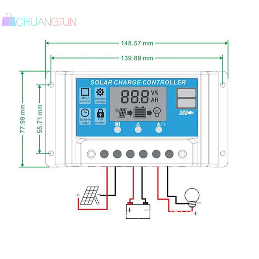 Bộ Điều Khiển Sạc Năng Lượng Mặt Trời Tự Động 2021 12v / 24v 5a / 10a / 40a / 50a / 100a Mppt Lcd