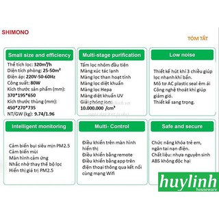 MÁY LỌC KHÔNG KHÍ SHIMONO SM-AP320CAV