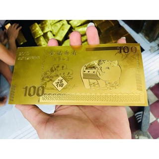 Tờ lưu niệm Plastic hình con heo may mắn phong thuỷ siêu rẻ