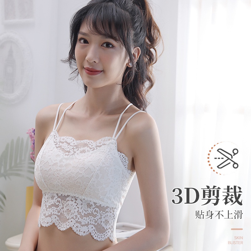 Popular new style fresh girl's back lace strap wrapped chest tube sexy vest women's outer wear inner wear anti-exposure underwear for women